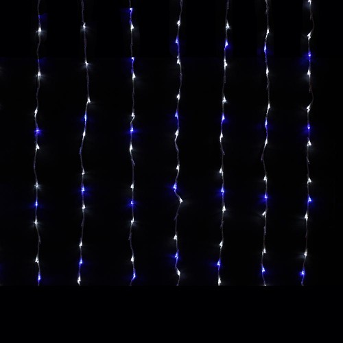 480 LED Christmas Digital Curtain Waterdrip Light Blue And White  (1.8M X 2.4M)
